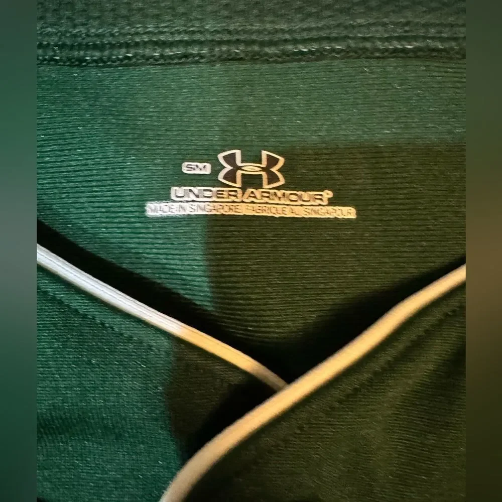Under Armour Men's Dark Green Button-Up Baseball Jersey NWT - Picture 5 of 9